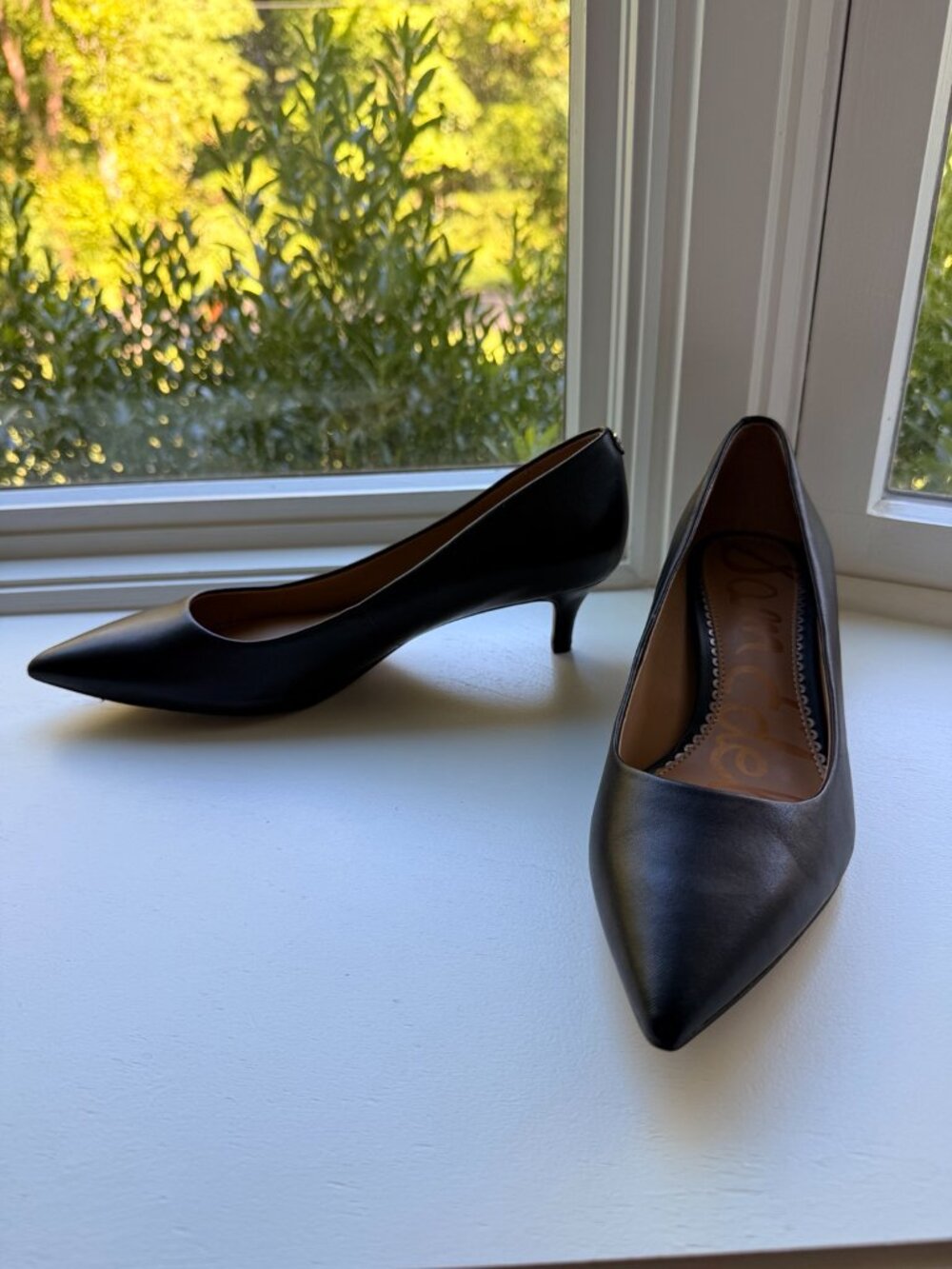 Sam Edelman Black Pointed Toe Kitten Heel Pumps Size 8 - Picture 2 of 5